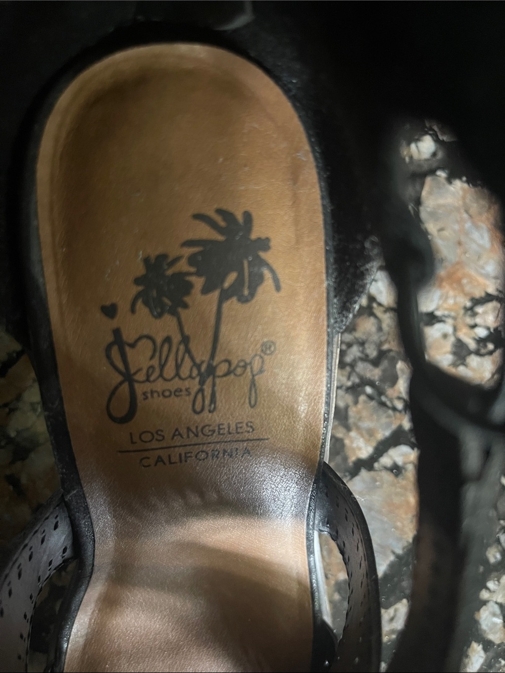 Jellypop Black Cutout Peep-Toe Block Heel Sandals - Picture 5 of 6